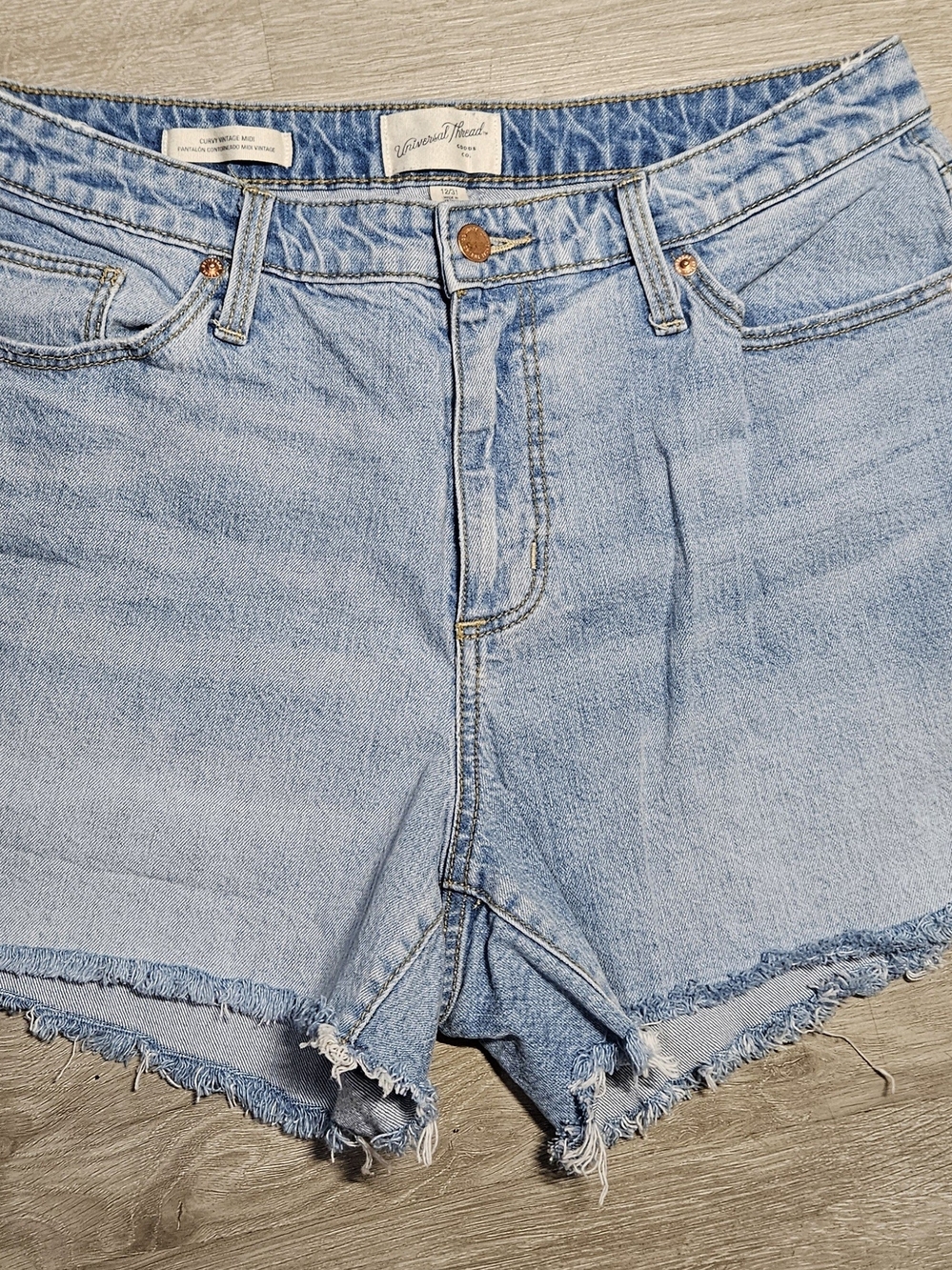 Universal Thread Light Blue Frayed Hem Denim Shorts